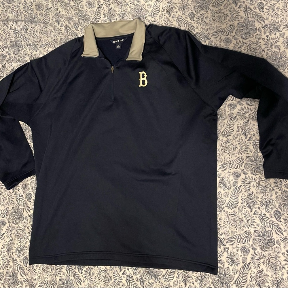 Boston Red Sox Sport-Tek Navy and beige Quarter-Zip Pullover